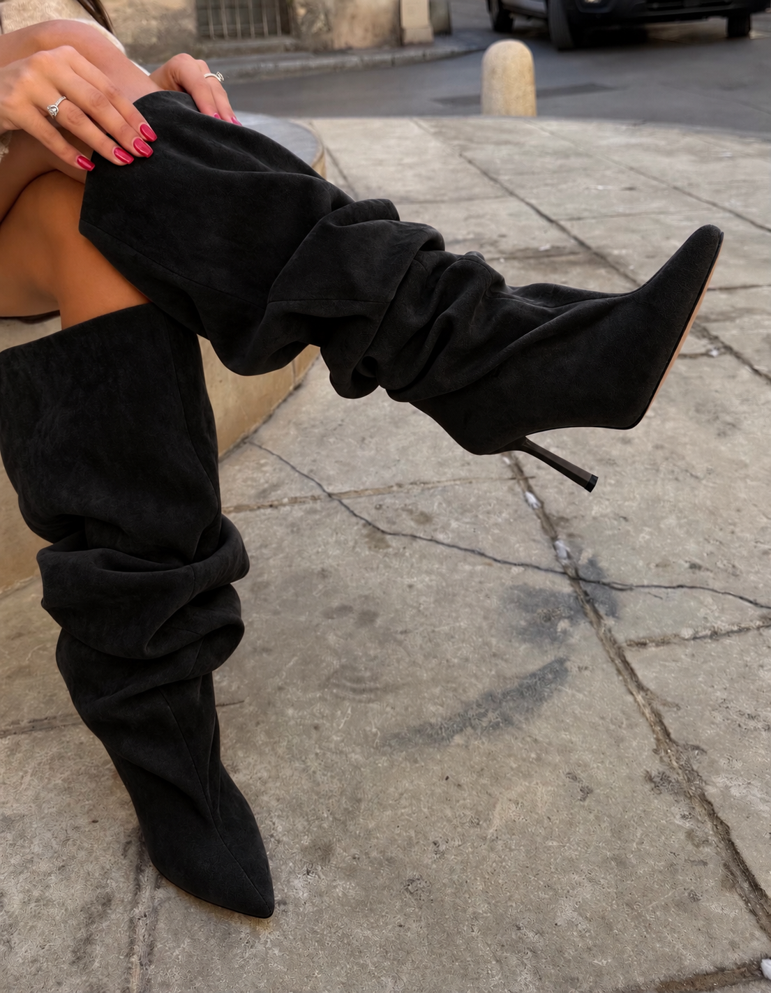 Bottes plissées - Noir