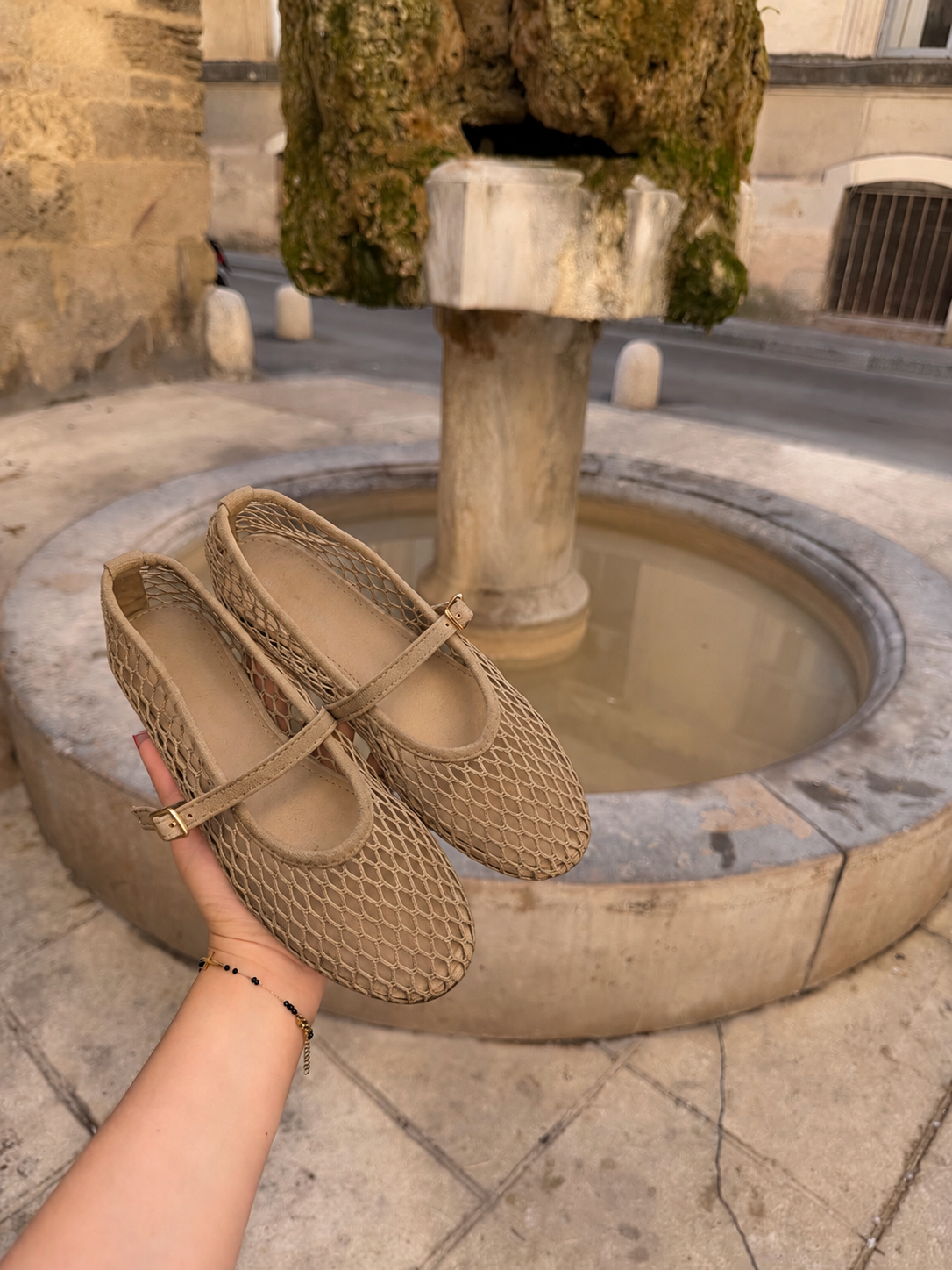 Ballerines résille - Taupe
