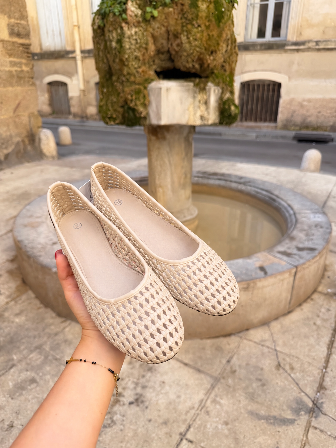 Ballerines tressées - Beige