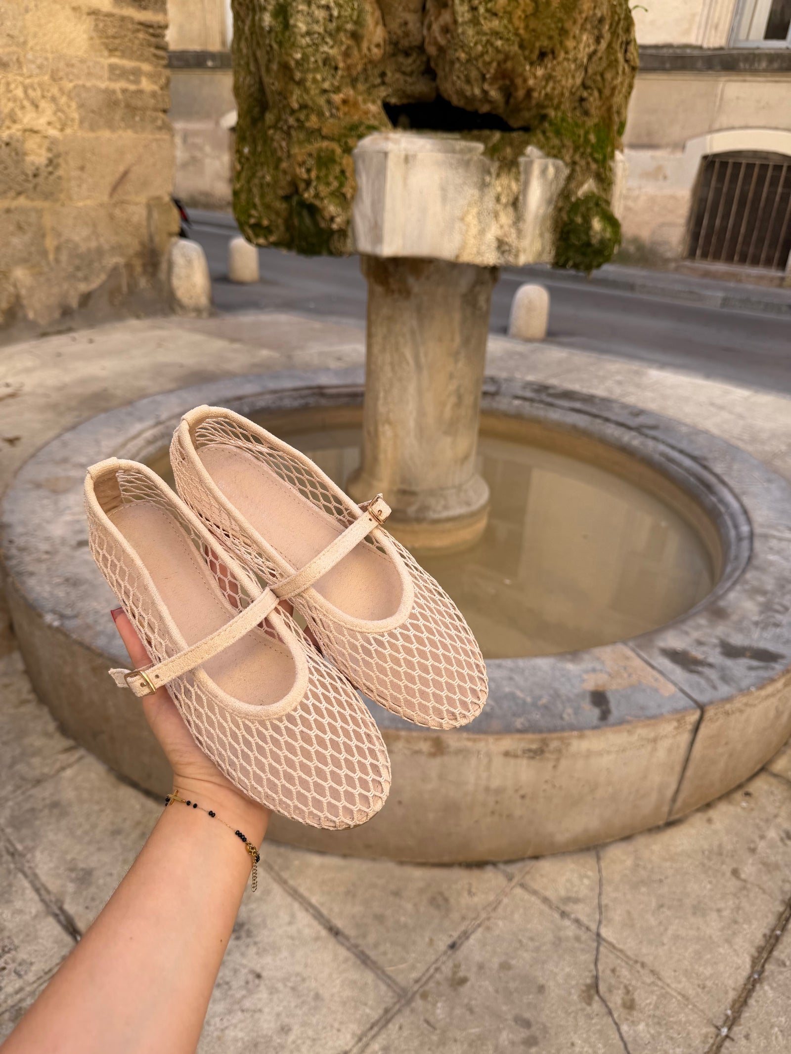 Ballerines résille - Beige