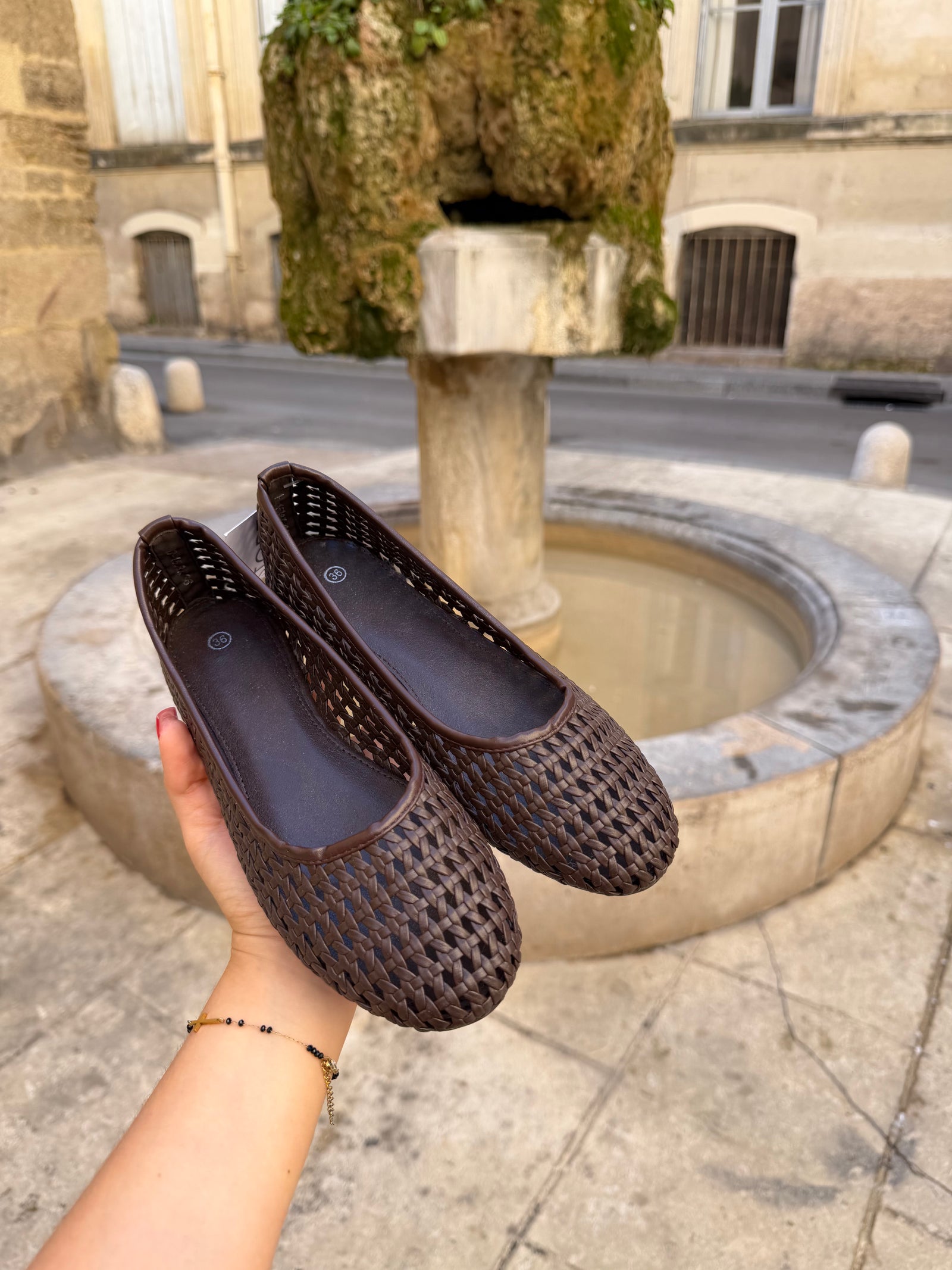 Ballerines tressées - Marron